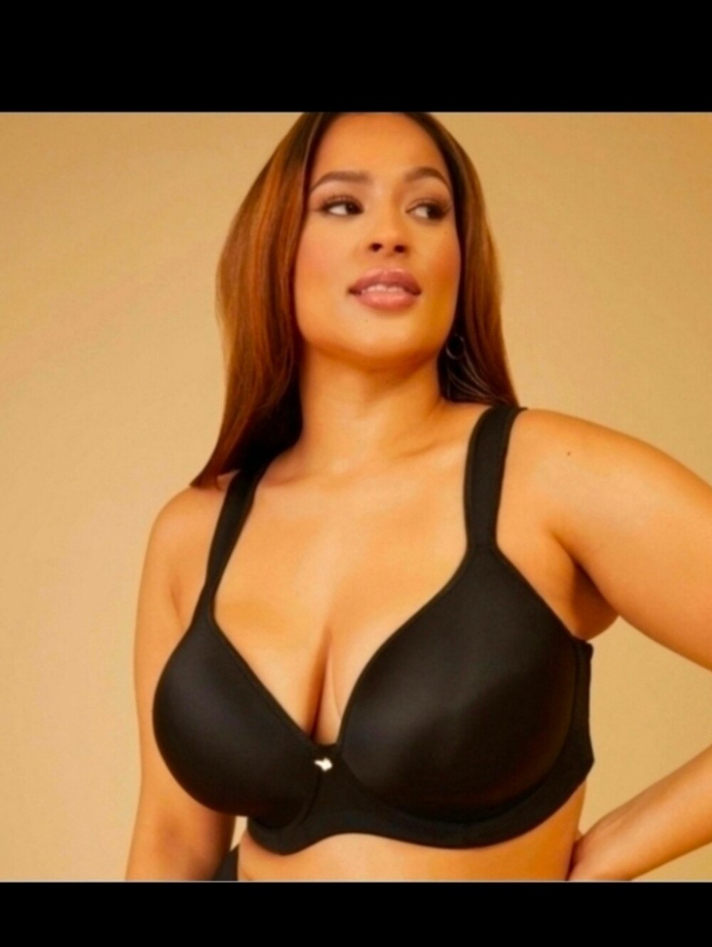 Ashley Stewart Black Butterfly Bra